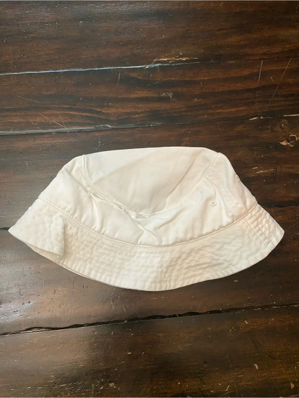 Polo Ralph Lauren White Cotton Bucket Hat Black Pony Logo S/M 39480